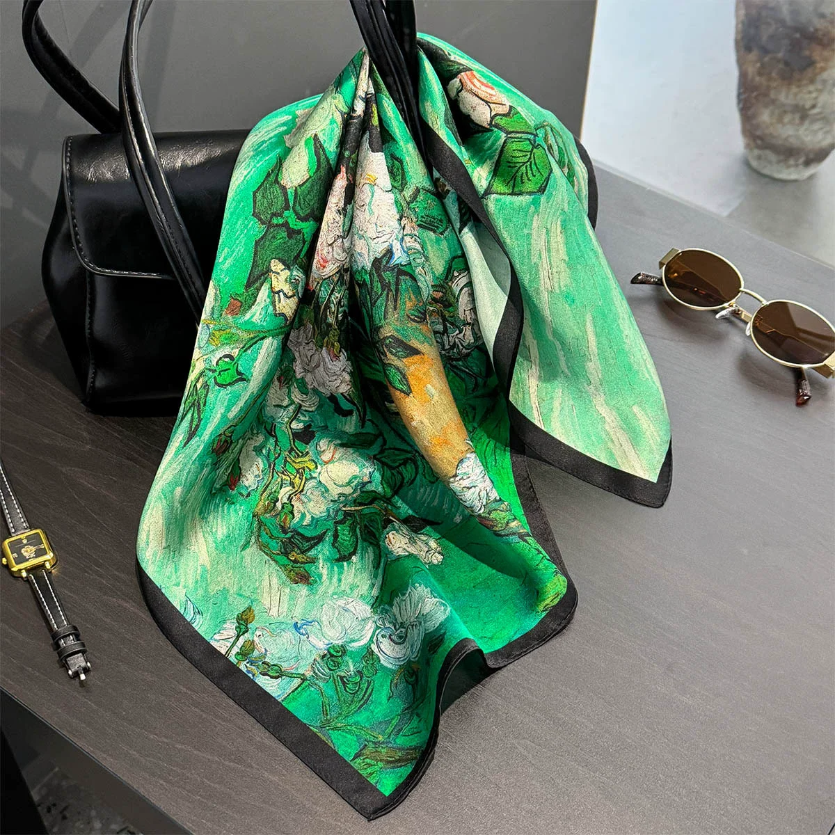 100% Silk Bandana Scarf – Luxury Square Neckerchief