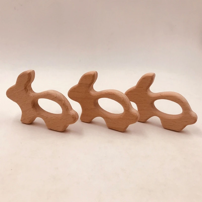 

Beech Rattle Teether Animal Shape Teething Toy for Newborn Toddler Stroller Crib Accessories Bite Free Baby Soother Toy