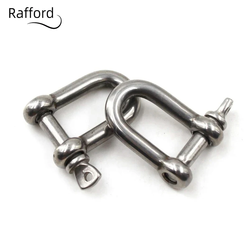 rigging shackle hooks Rafford 304 Straight D Shackle Short Stainless Steel Breaking D Rigging Shackle Hooks boat rigging hardware M5 M8 M10