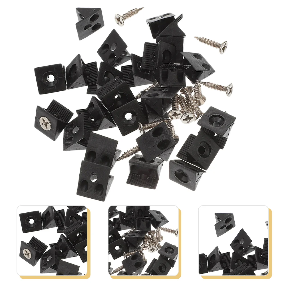 

100pcs Drawer Sagging Board Support Wedges Cabinet Bottom Board Repairing Kit with Screws