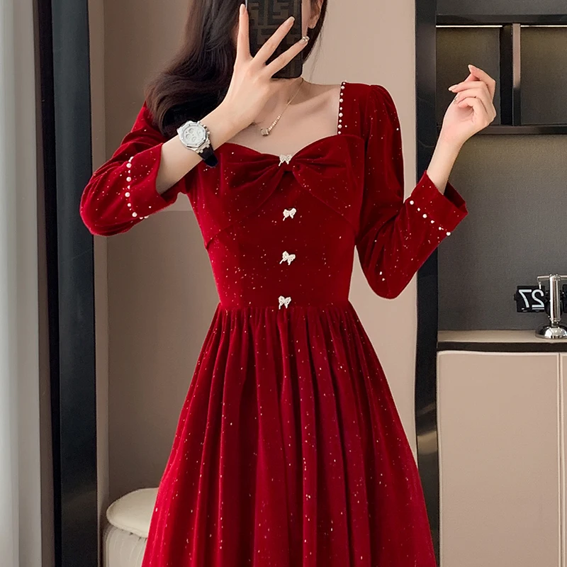 パーティー シースルー グリッター 裾切替 ベルベット 9825 Winter Fashion Fancy Unique Design Slim Shiny Skirt