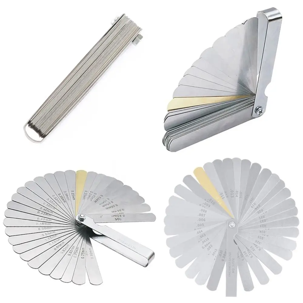 32pcs 블레이드 필러 게이지 스테인레스 스틸 0.0015-0.035inch 갭 게이지..