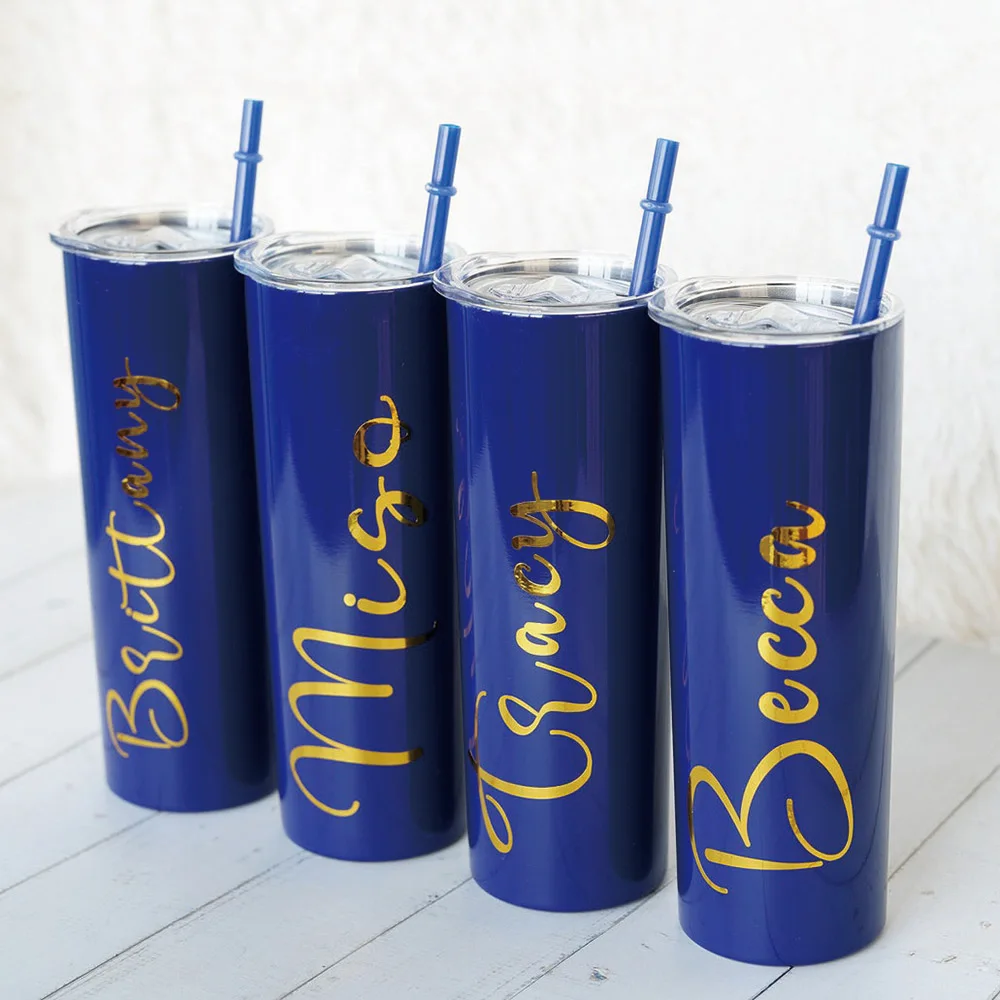 

Personalized Skinny Tumbler, Personalized Tumbler, Custom Tumbler with Straw, Bridesmaid, Teacher Gift, Mother's Day Gift