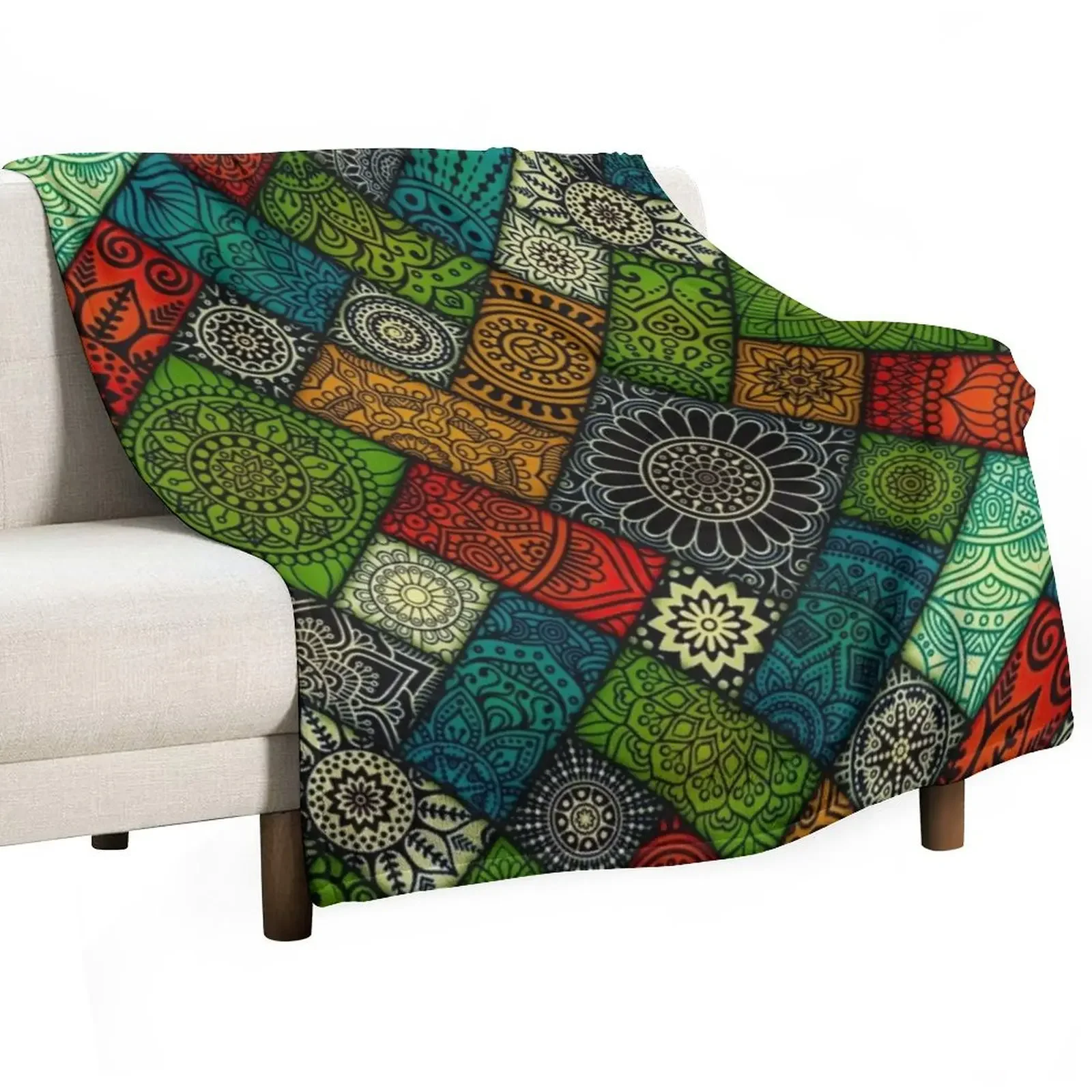 

colourful geometric floral pattern Throw Blanket heavy to sleep Luxury Brand Polar Blankets