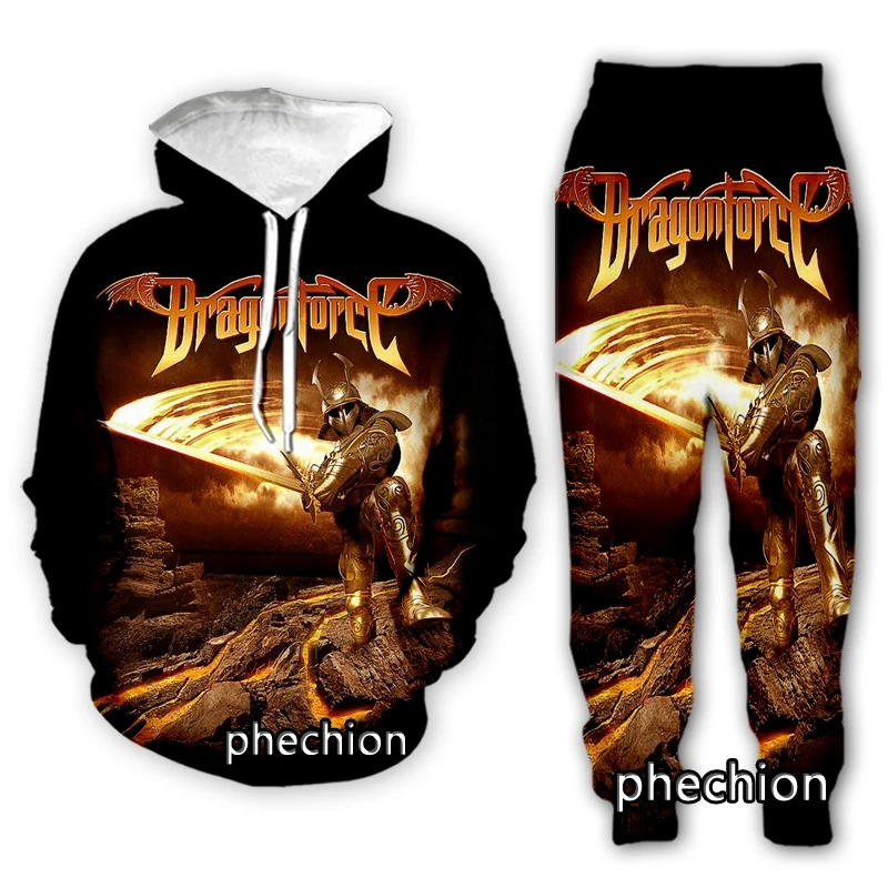 

phechion New Men/Women Dragonforce Band 3D Print Clothing Long Sleeve Fashion Sweatshirt Hoodies Sport Casual Pants Z111