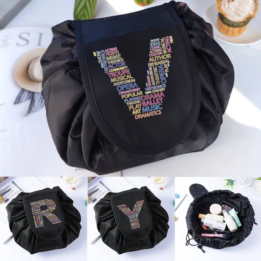 

Pouch Cosmetic Storage Bag Printing Portable Drawstring Makeup Organizer for Cosmetics Travel Make Up Bags Woman Toiletry Box