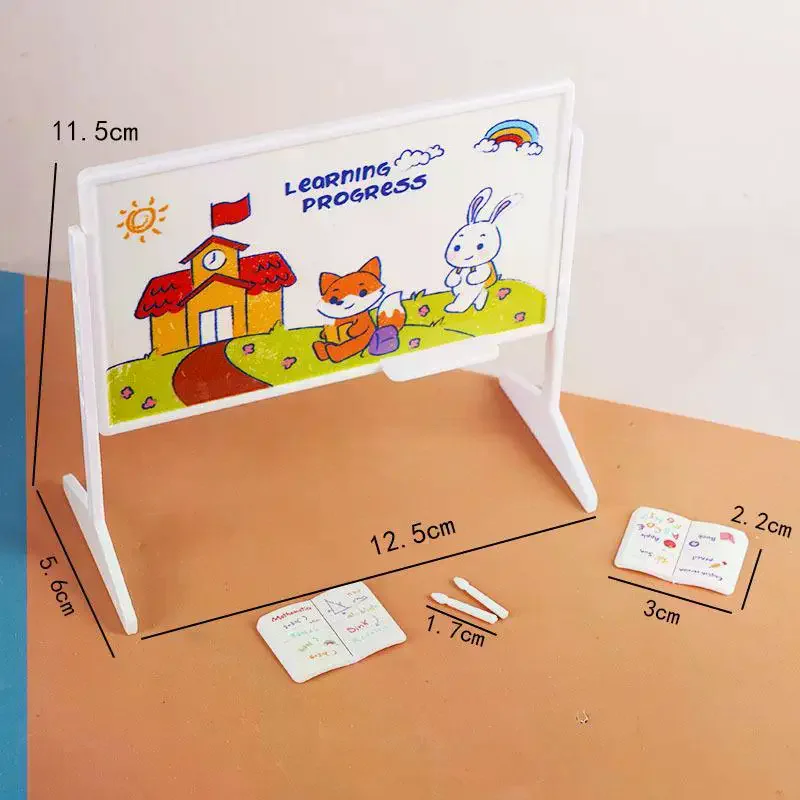 1:12 Dollhouse Miniature Simulation Classroom Desk Blackboard Book Bag Furniture Home Model Decor Toy Doll House Accessories