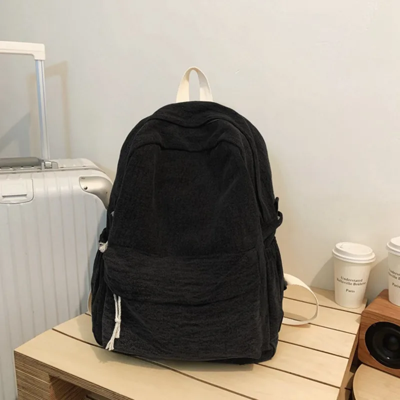 Women's Backpack 2024 New Solid Color Minimalist Nylon Material for Commuting, Large Capacity Fashionable Mochila