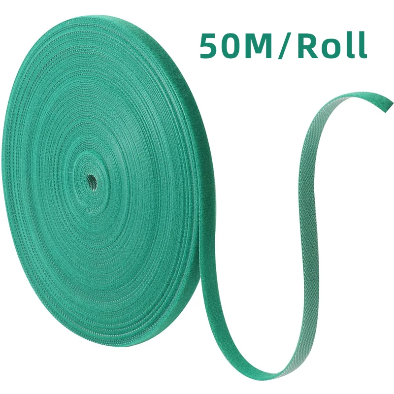 Nylon Plant Ties for Home Garden, Plant Bandage Tie, Hook and Loop Organizer, Bamboo Cane Wrap Support Accessories, 50m