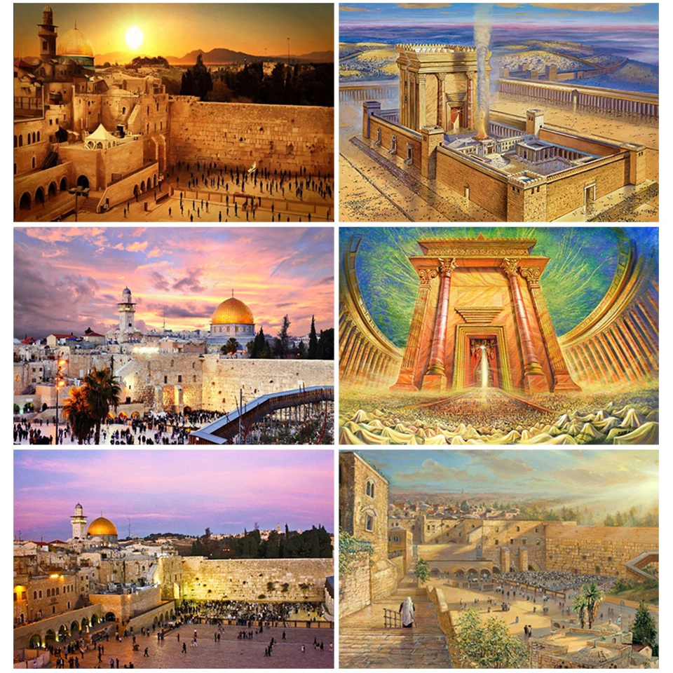 Wailing Wall Jerum 다이아몬드 페인팅, 5D 풀 드릴 키트, 크로스 스..