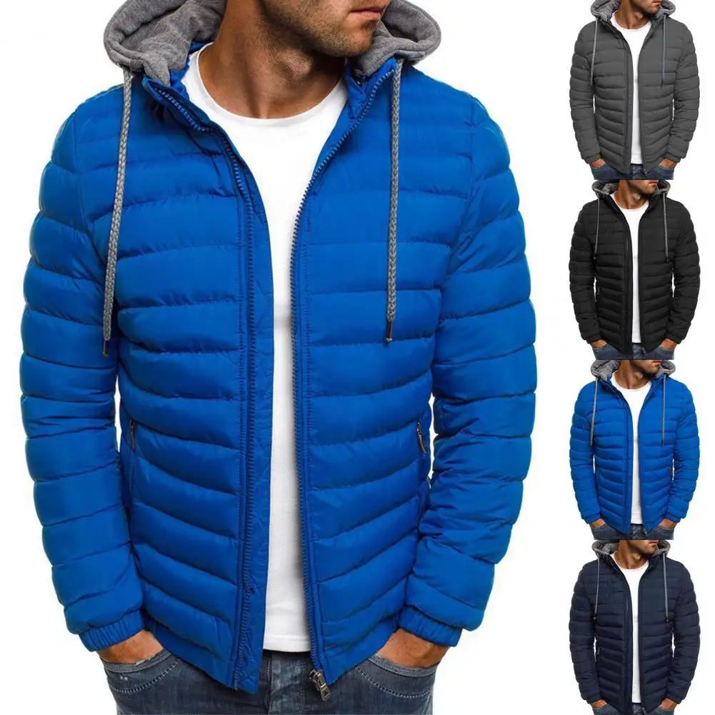 

Gran abrigo de invierno para hombre, abrigo cálido antiretráctil, suelto, acolchado, de Color sólido, resistente