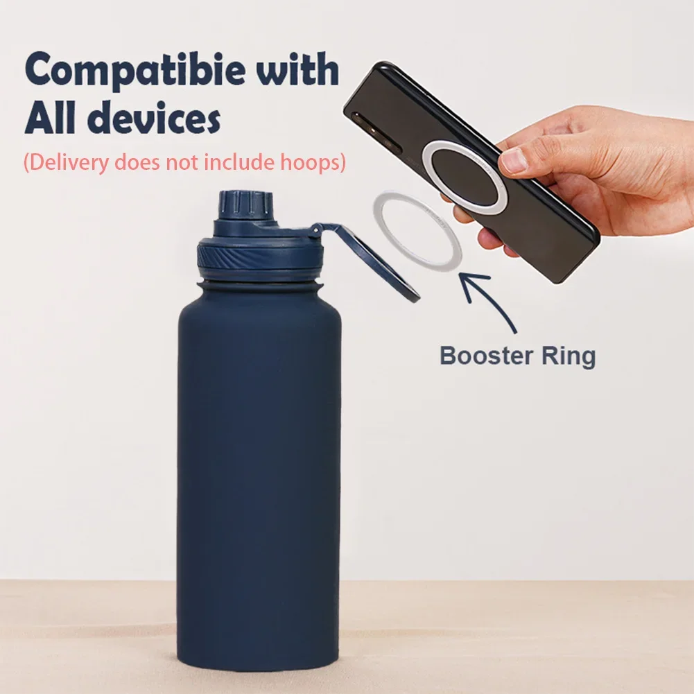 For MagSafe 1000ML Insulated Bottle Water Bottle with Rotating Phone Holder Water Flask Thermal Water Cup for Outdoor Sports