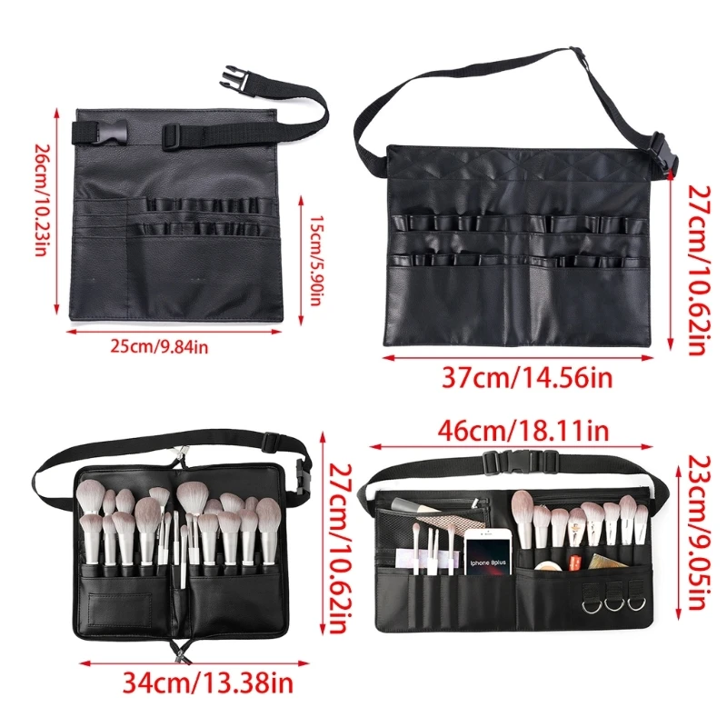 Multifunctional Brush Case Tool Bag Portable PU Storage Bag Single Side Waist Pack for Makeup Item
