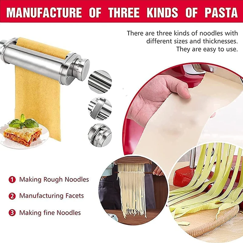 For KitchenAid Mixer Tools Pasta Roller Making Spaghetti Fettuccine Kitchen Aid Food Processor Noodle Stand Pressing Accessories kitchen accessories noodle press pasta attachment