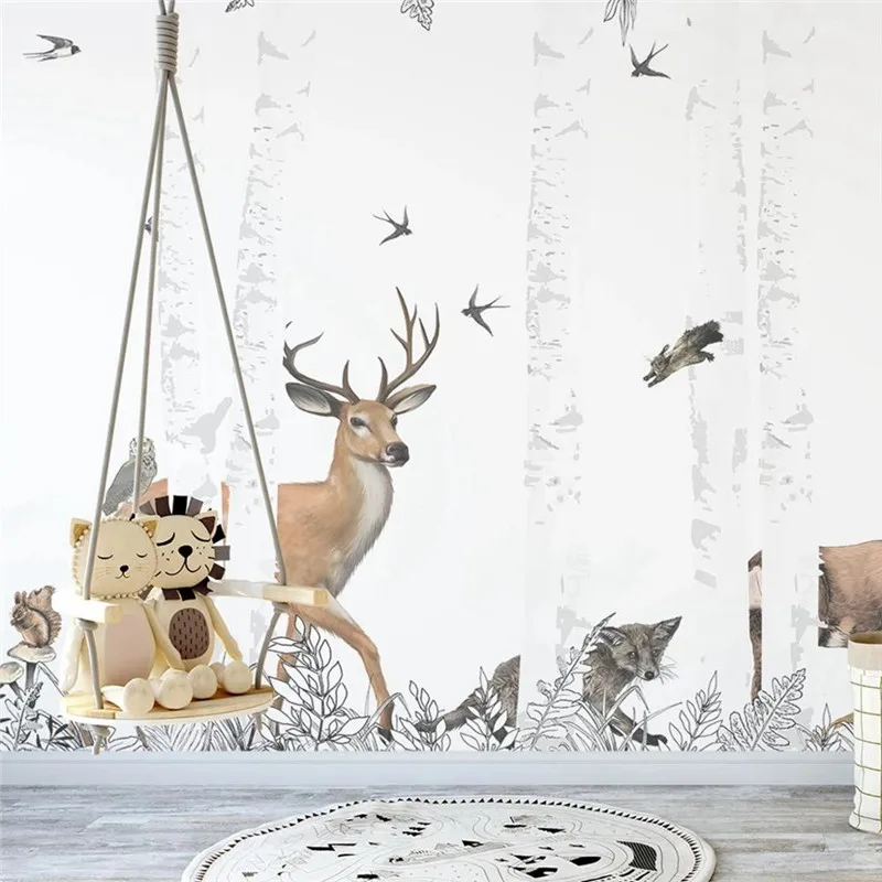 

Nordic 3d Wallpaper for Kid's Room Cute Elk Forest Children's Room Background Wall Papers Home Deocr 3d Mural Bedroom Wallpapers