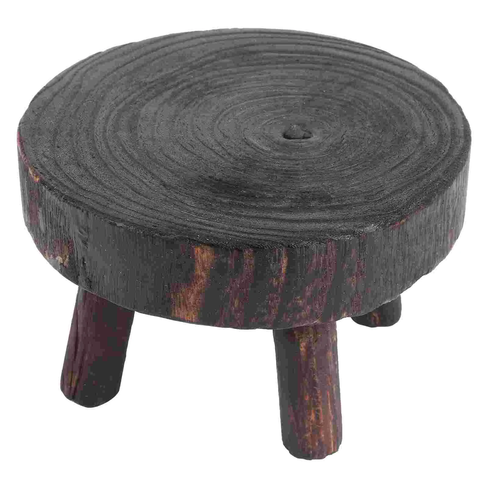 

Wood Plant Stand Stool Mini Wooden Plant Display Stand Stool Round Flower Pot Holder Plant Shelf Stand Indoor Outdoor Home