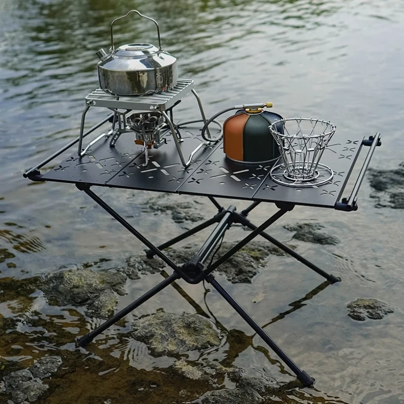 

IGT Table Portable Aluminum Alloy Folding Table Camping Table Outdoor Folding Table Ultra Light Hiking and Riding Tactical Table