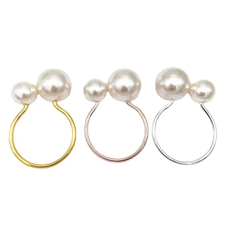 Napkin Ring 6PCS Highlighted Pearls Napkin Rings U-Shaped napkin holders for Dining Room Family Dinner Table Decor