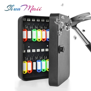 Wall Mount Key Cabinet Key Storage Box Case Metal Security Key/Code Lock Organizer for Home Office,Up to 20 Keys 1