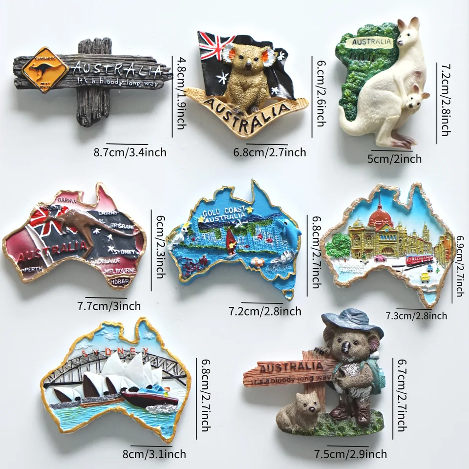 Magnete Frigorifero 3D Canguro Australia - Souvenir Da Viaggio In Resina 8x7 Cm - Decorazione Casa E Cucina - Idea Regalo Originale