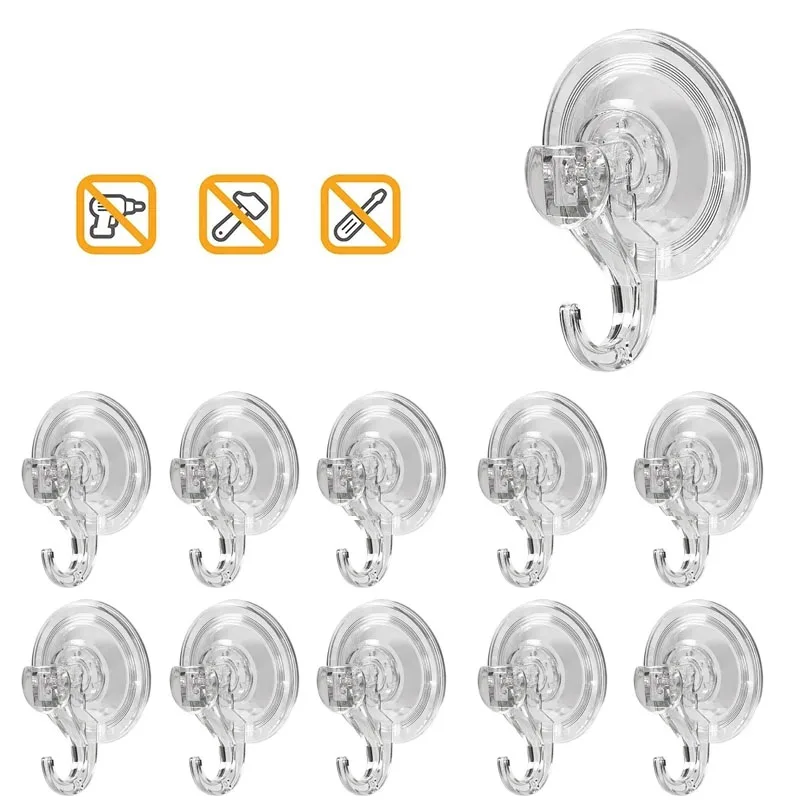 1-50pcs Suction Cup Hooks Clear Reusable Heavy Duty Vacuum Suction Cup Hooks Glass Kitchen Bathroom Storage Rack for Towel multifunctional hooks towel holder suction cup hook