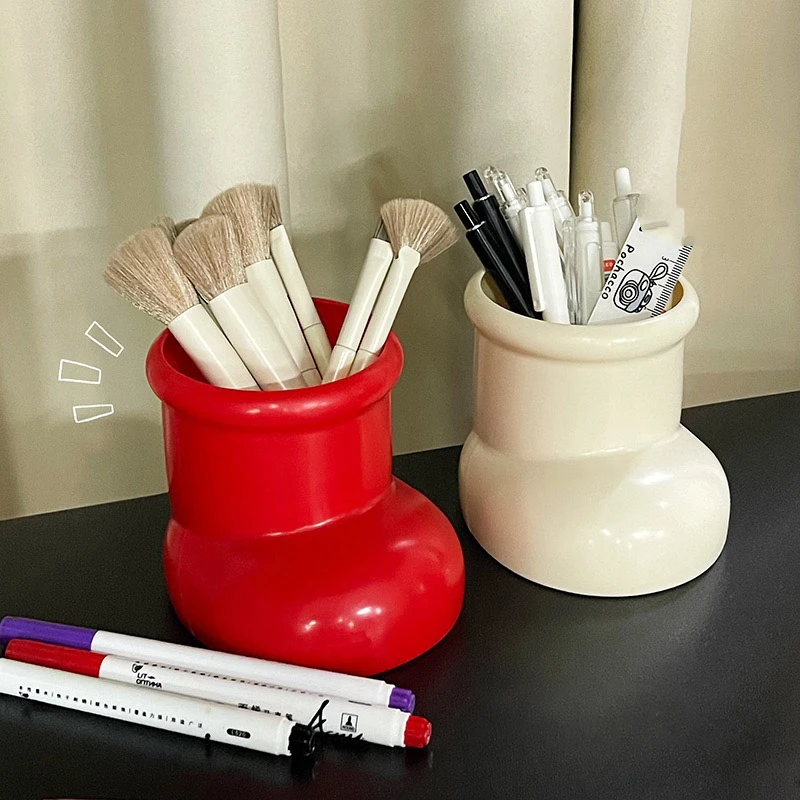 cartoon Desktop Pen Holder Office Desktop Pencil Organizer Cosmetic Brush Sundries Storage Box Stationery Storage Box