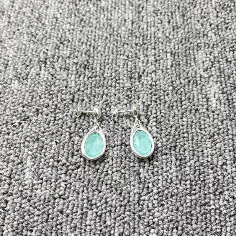 

2022 new UNOde50 exquisite fashion electroplating 925 silver oval light green crystal earrings festival jewelry gifts