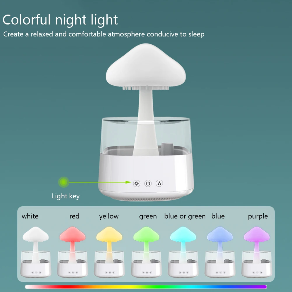 Mushroom Rain Electric Aroma Diffuser Car Air Humidifier Air Freshener Night Light
