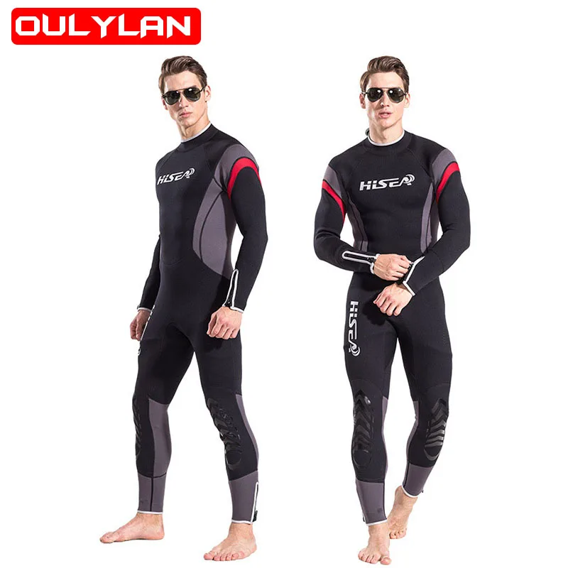 

Oulylan 3mm Neoprene Men Wetsuits Wet Suits Equipment Underwater Thermal Coldproof for Water Sports Scuba Diving Snorkeling