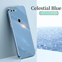 Luxury Silicone Shockproof Phone Case with Lens Protection - Fashionable Plating Design for OPPO R15 (Celestial Blue)