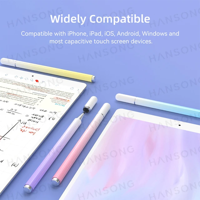 Lápiz capacitivo universal para tableta, lápiz capacitivo universal para  Android para iOS Smart Phone Tablet ligero y portátil (rosa)