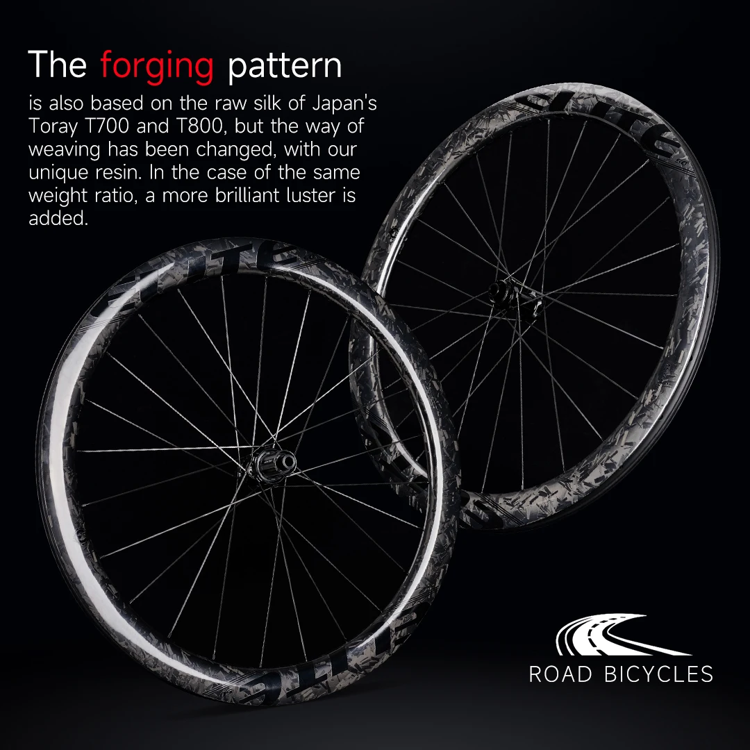 Forged Pattern Road Disc Carbon Wheelset 38 50 60 Tubeless Compatible Center Lock Or 6-blot Lock carbon bike wheelset carbon wheelset bike wheelset