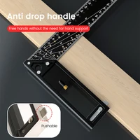Carpenter Square Hole Scribing Ruler Carbon Steel 90 Degree Measuring Ruler Woodworking Tool Square Ruler Professional Tool 2