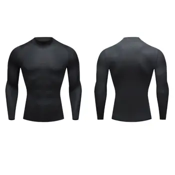 Men Compression Running T-shirt Fitness Tight Long Sleeve Sport Shirts Training Jogging Tops Gym Sportswear Quick Dryer T-shirt 2