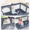 Extra Large Baby Playpen Safety Baby Play Yard w/50 Ocean Balls & 4 Handles 4