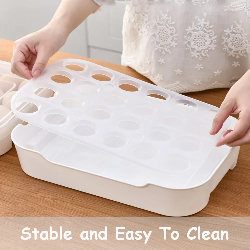 Egg Carton Plastic Stackable Egg Tray with Lid 24 Eggs For Refrigerator Storage Container Box Eggs Organizer Bin