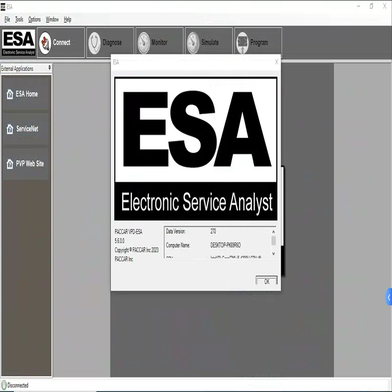 Newest ESA Electronic Service Analyst 5.6 + SW FLASH FILE + free keygen UNLOCK for Paccar free help install ESA 5.6