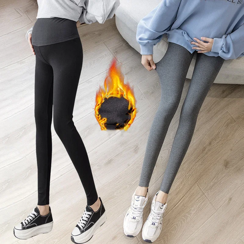High Quality Maternity Leggings Warm Trousers Plus Pink Velvet Clothes Pregnancy Pants For Pregnant Women Thickened