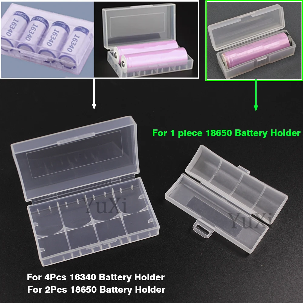 10Pcs 배터리 홀더 보관 상자 18650 16340 배터리 휴대용 Batterij 주최자 상자 하드 투명 플라스틱 케이스 2 슬롯