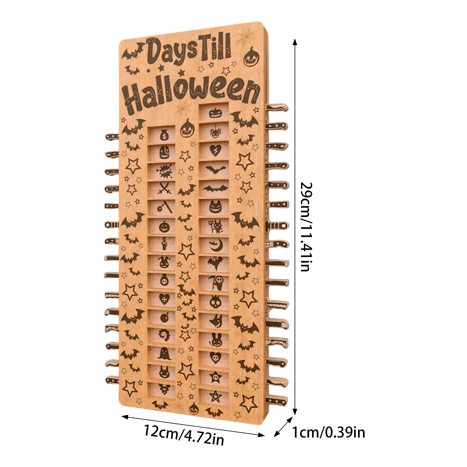 Halloween Advent Calendar 31 Days Countdown Calendar Kids Wooden Crafts Gifts Home Ornament Spooky Festival Ambience Decorations