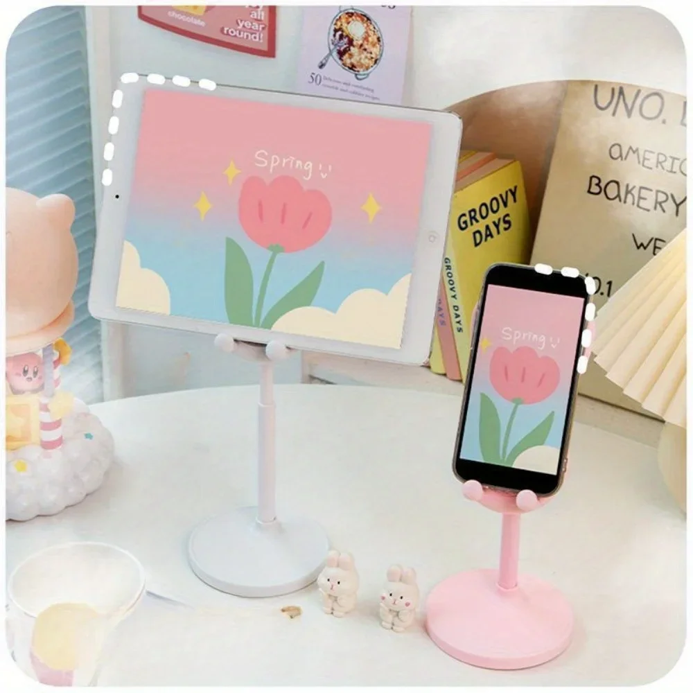 1PC Cartoon Bunny Desktop Phone Holder Tablet Holder Adjustable Telescopic Lifting Stand Desk Organizer Office Desk Accessories