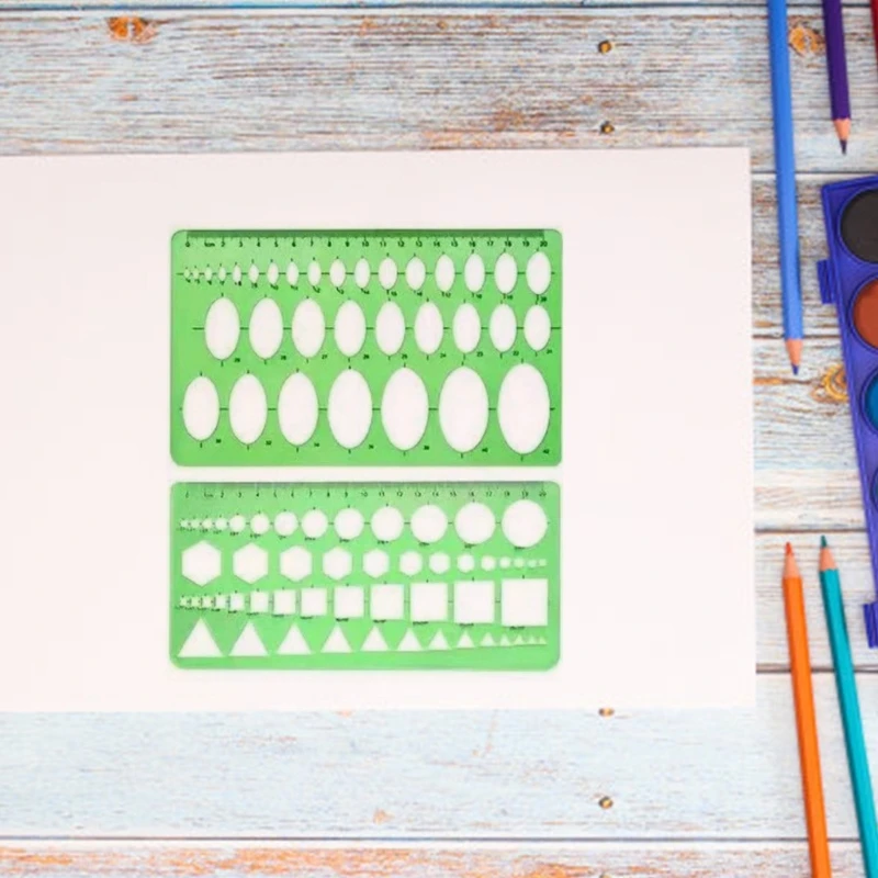 11Pcs Multipurpose Geometry Stencils Set Geometric Drawing Templates Measuring Templates Ruler for Quilting