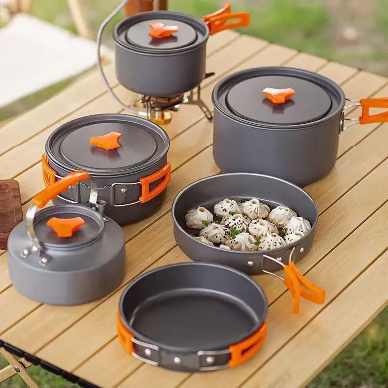 Foldable Storage Outdoor Picnic Set Pot Kettle Frying Pan Soup Pot Stove Storage Bag Adapter Supplies