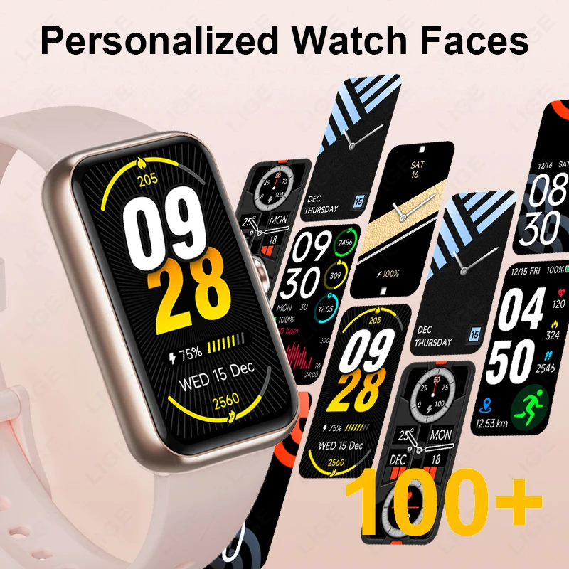 LIGE T54A Smart Watch Voice Calling 24H Health Monitor 100+ Sports Modes Waterproof Bracelet 1.47“ Bluetooth Display Smartwatch