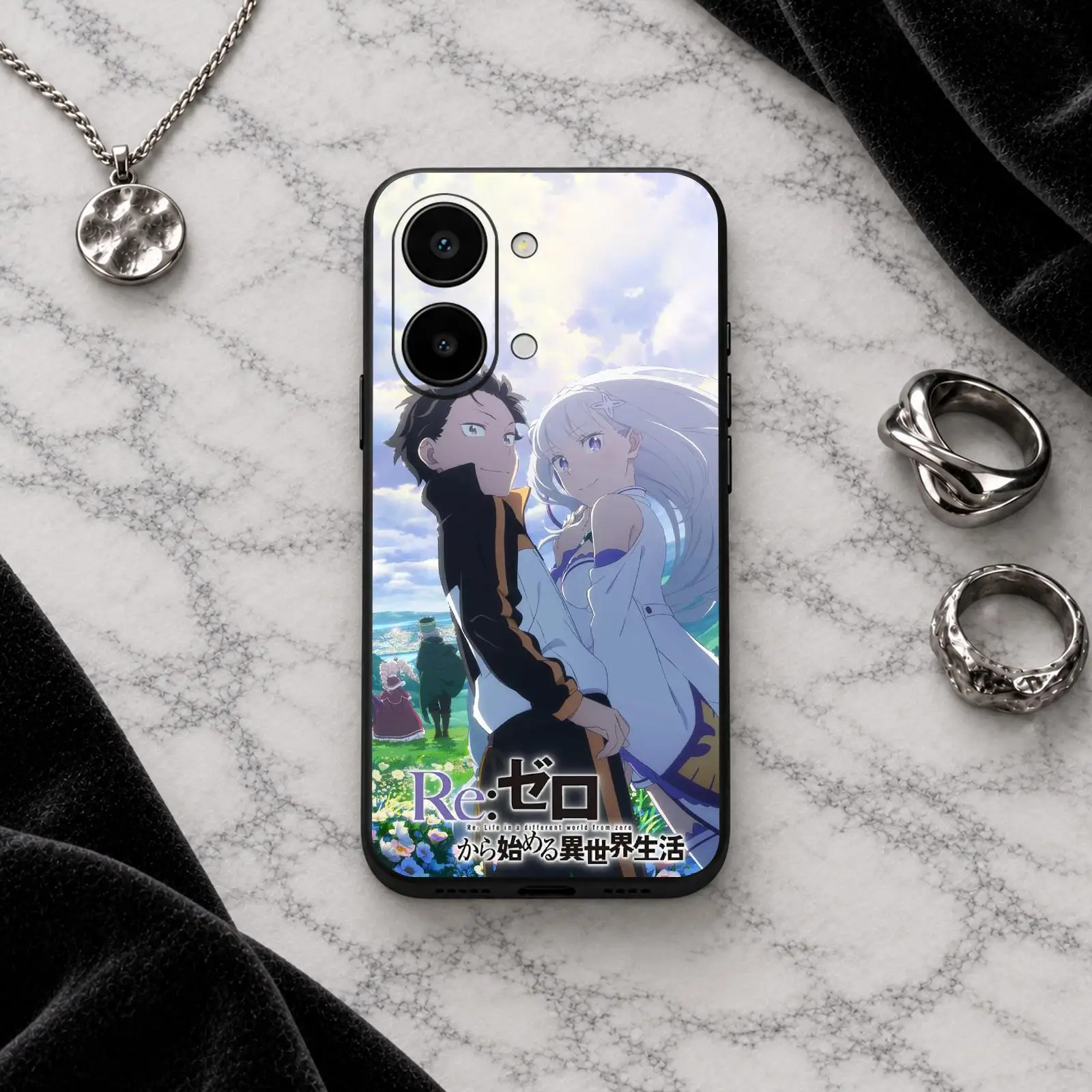 Re Life in a Different World From Zero Shockproof Soft Black Phone Case