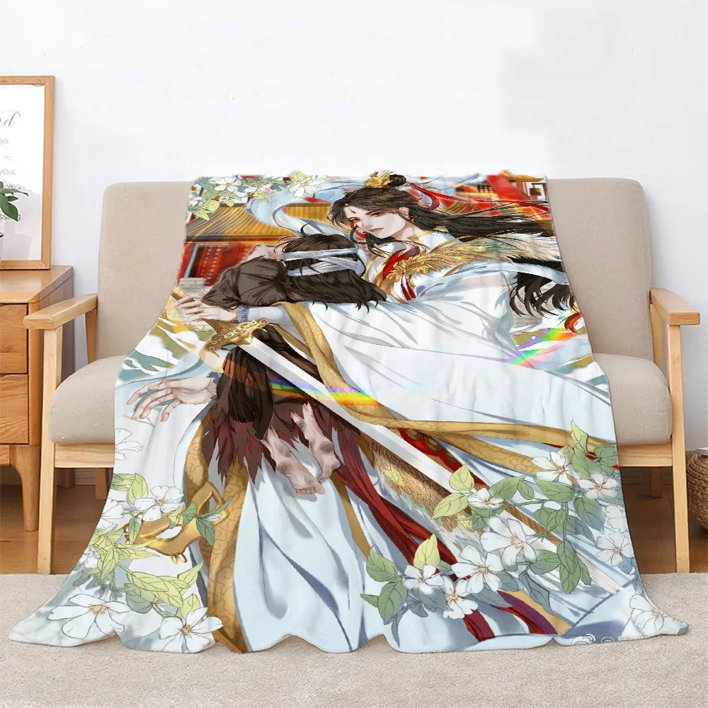 Heaven Officials Blessing Throw Blanket Bed Blankets Luxury Blankets and Throws Plaid Cobija Soft Blanket for Sofas Sofa Knee & 2