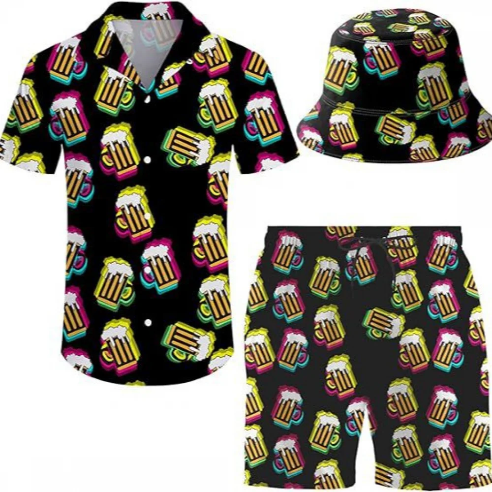 Conjunto Hawaiano Retro Hombre - Camisa + Shorts Años 80/90