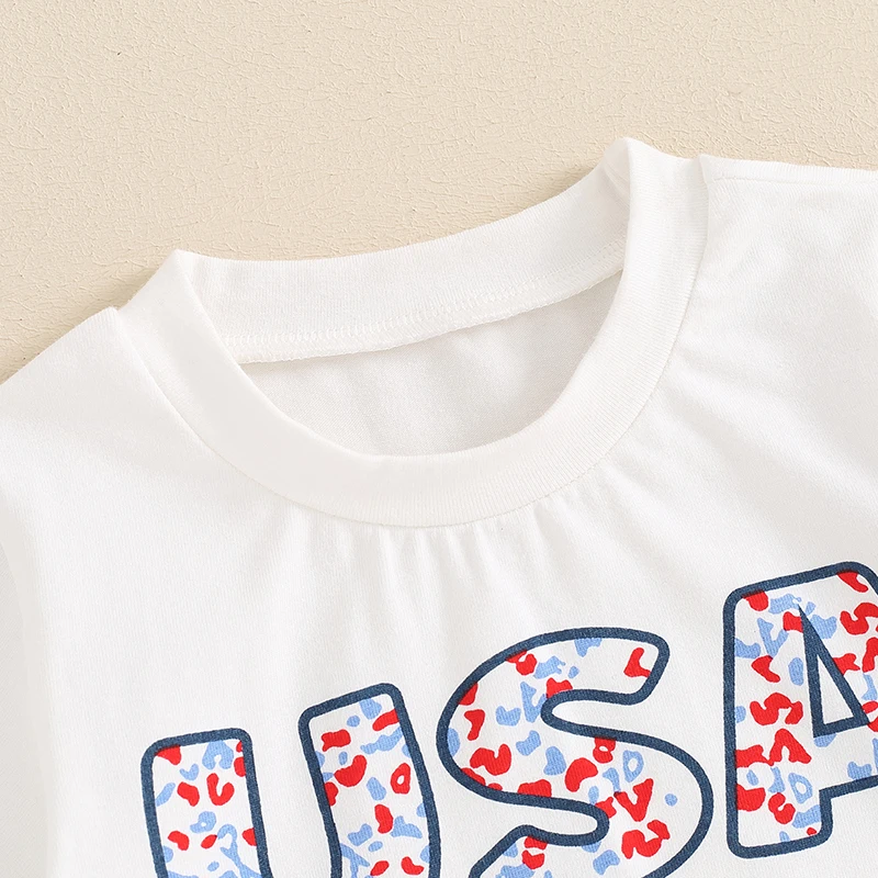 

Toddler Boys Independence Day Outfits USA Letter Print T-Shirts Tops Shorts 2Pcs 4th of July Clothes Set
