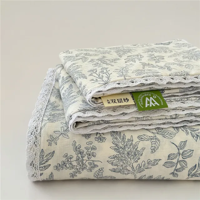 Drap plat doux imprimé, linge de lit doux pour la peau, drap de Style dentelle pour la maison, sábanas para cama (taie d'oreiller nécessaire de commande) 1
