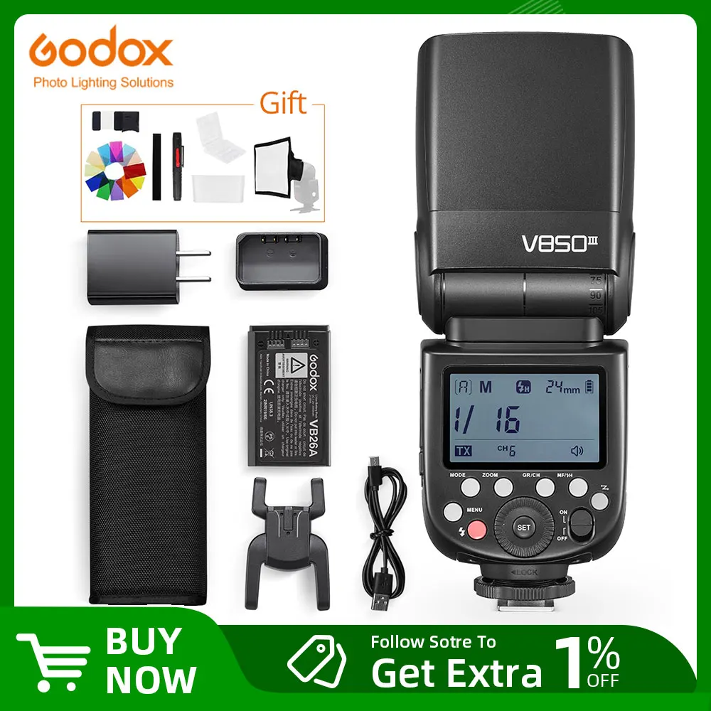 Godox V850III 76W 2.4G GN60 Wireless X System Li-ion Battery Speedlite for Canon Nikon Sony Pentax Olympus on camera flash,camera flash
